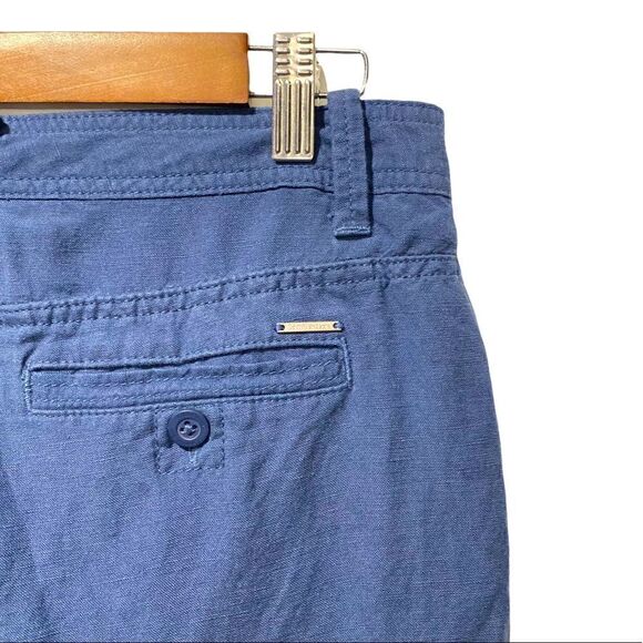 Calvin Klein Midnight Oil Blue Linen Classic Shorts Size 6 - Picture 8 of 9